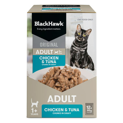 Black Hawk Original Adult Pouches Chicken and Tuna 12 x 85g