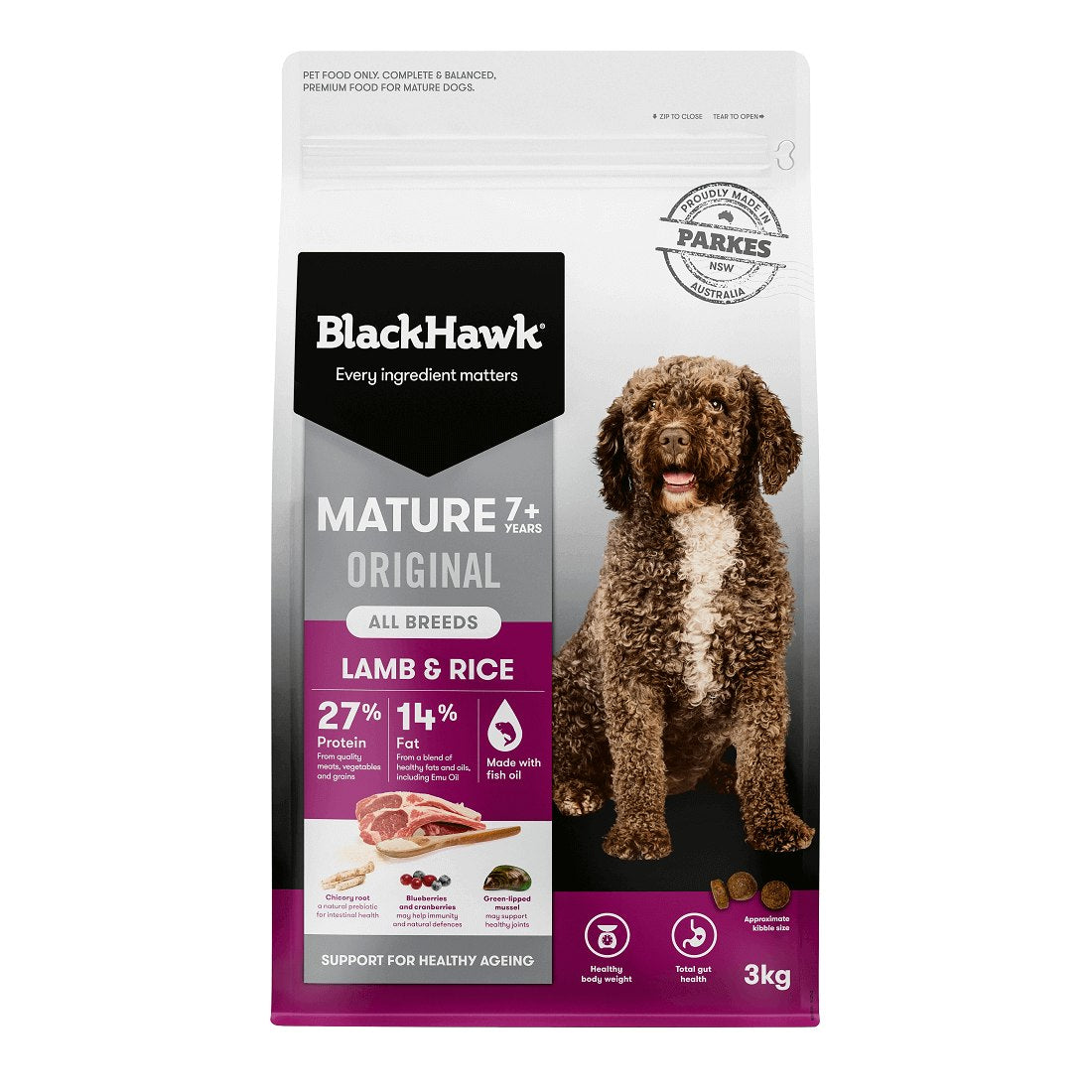 Black Hawk Mature Lamb & Rice Dog Food 3kg