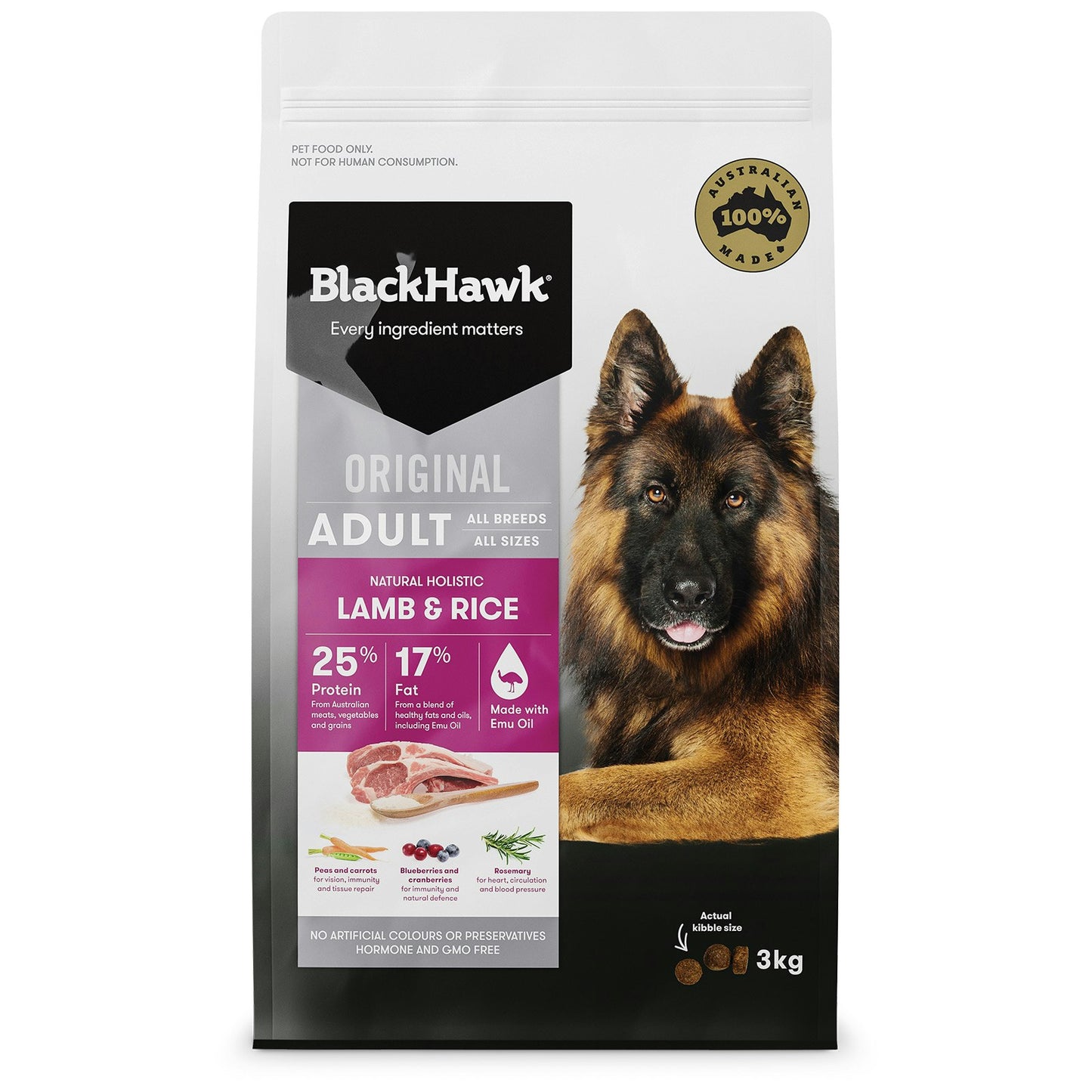 Black Hawk Original Adult Lamb and Rice Dry Dog Food 3kg