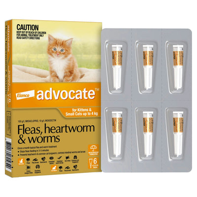 Advocate Flea Heartworm And Worm Treatment For Cats 4kg Purple 6 Pack