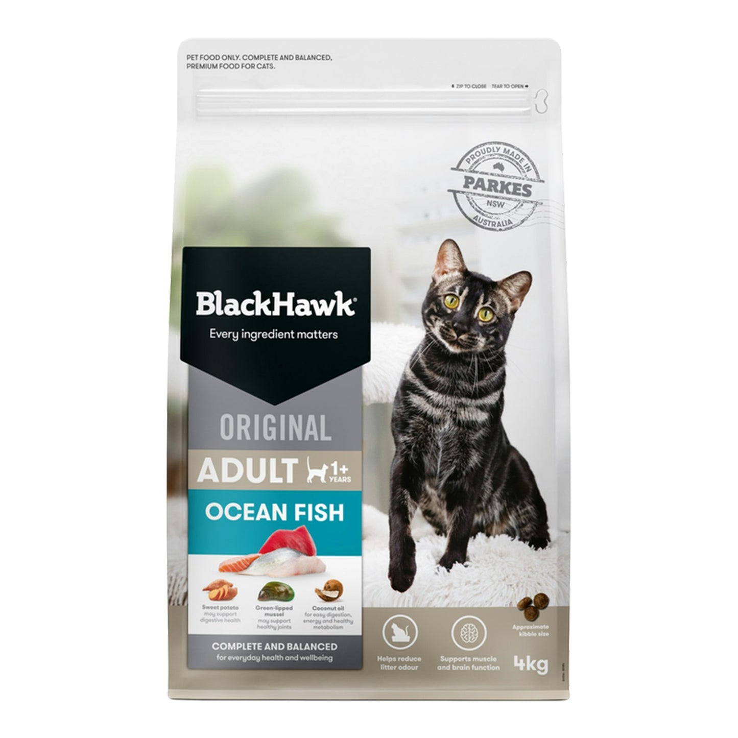 Black Hawk Original Ocean Fish Adult Dry Cat Food 4kg